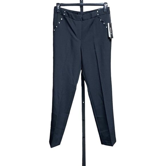 Zac & Rachel Black Slim Leg Wrinkle Resistant Dress Pant Size 8 NEW - Picture 1 of 7